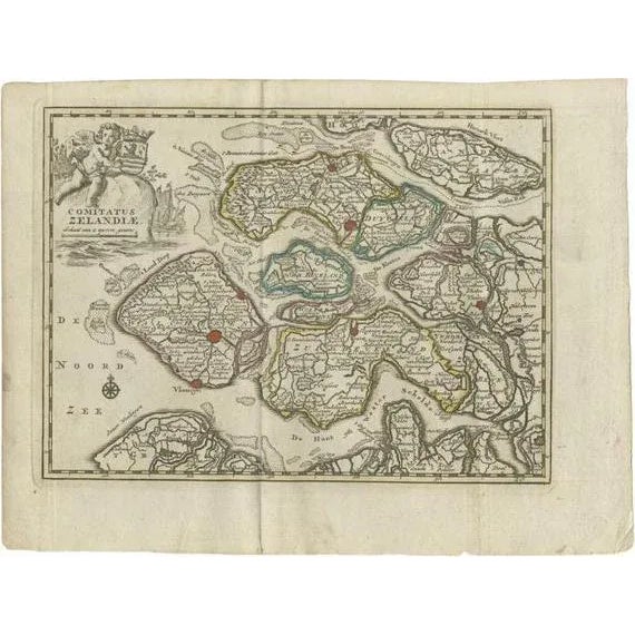 Late 18th Century Antique Map of the Province of Zeeland by Keizer & De Lat, 1788 For Sale - Image 5 of 5