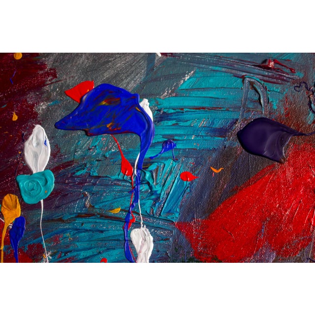 Contemporary "The Battlefield" Large Acrylic Abstract Painting Ceated in 2021 For Sale - Image 3 of 7