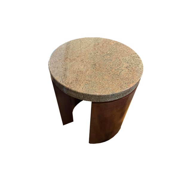 Brown Pair of Granite Top Side Tables For Sale - Image 8 of 10