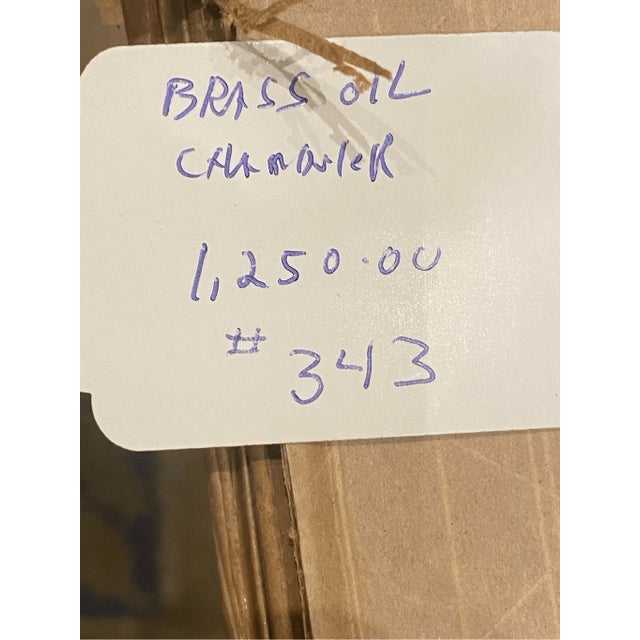 Vintage Brass Oil Chandelier Eletrified Colonial Lantern For Sale In Pittsburgh - Image 6 of 6