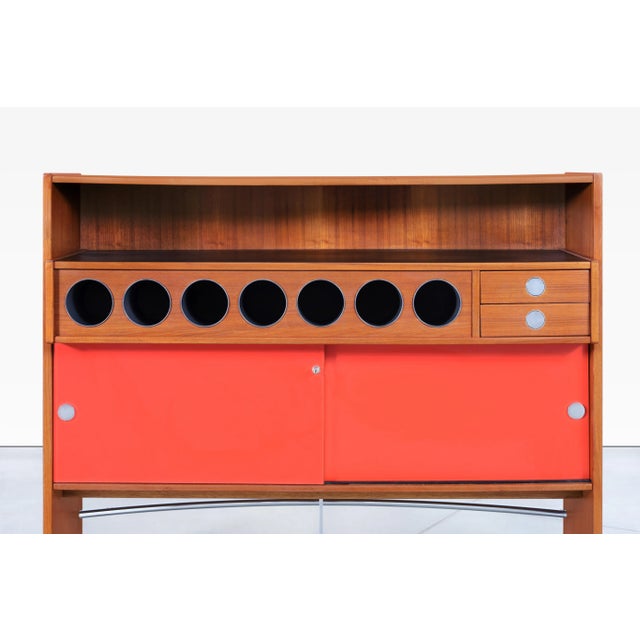 Mid-Century Modern 1960s Danish Teak "Boomerang" Dry Bar by Erik Buch for Dyrlund For Sale - Image 3 of 12