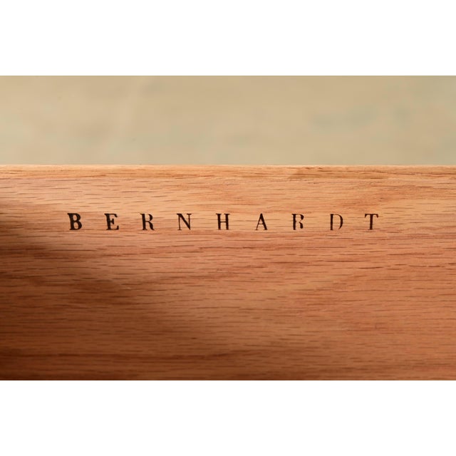 Brown Bernhardt French Regency Louis XVI Carved Mahogany Marble Top Sideboard Credenza For Sale - Image 8 of 15
