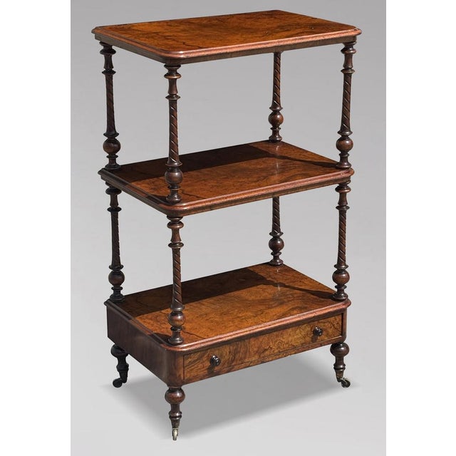 Antique Victorian Three-Tier Whatnot in Walnut, C1880 For Sale - Image 10 of 10