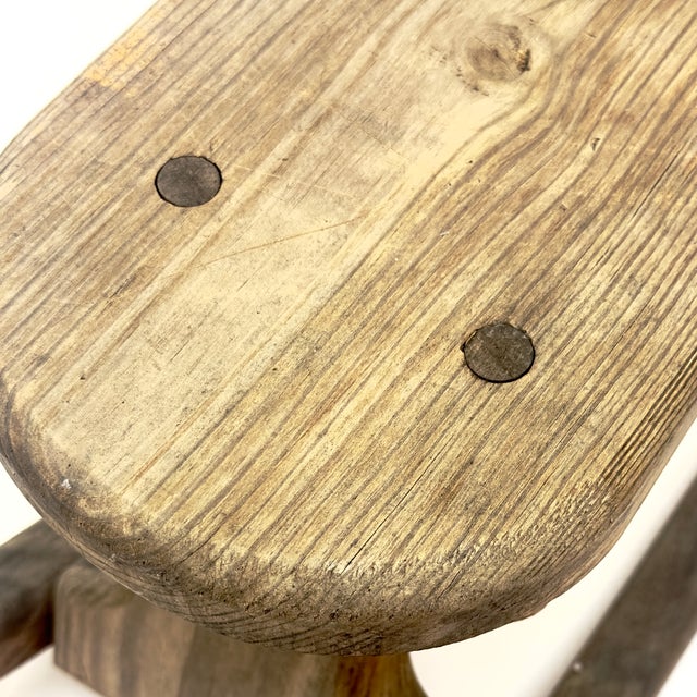 Relocation Super Sale! Vintage Folk Art Style Wooden Rocking Horse For Sale - Image 9 of 11