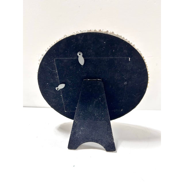 Modern Sculptural Brutalist Style Gilt Studded Round Picture Frame – Textured Gold Photo Frame For Sale - Image 3 of 7