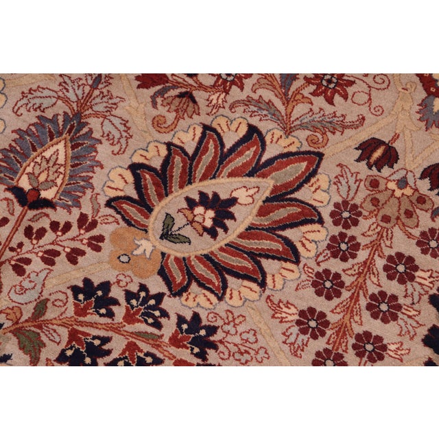 Art Nouveau 1990's Tabriz Pak-Persian Gray/Blue Wool Rug - 8'2'' X 9'9'' For Sale - Image 4 of 9