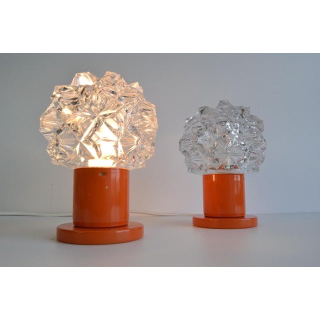 Orange Wall Lamps from Kamenický Šenov, 1970, Set of 2 For Sale - Image 8 of 16