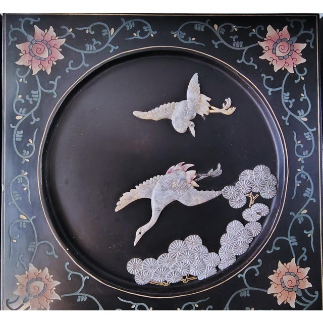 1900s Chinese Six-Panel Carved Hardstone Lacquered Coromandel Screen For Sale In Los Angeles - Image 6 of 18