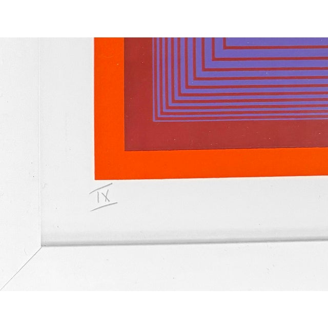 Abstract Richard Anuszkiewicz, Sequential Ix, Hand Signed Screen Print, Edition 189/200, Framed, 1972 For Sale - Image 3 of 3