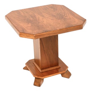 Art Deco Figured Walnut Side Table, 1930s For Sale