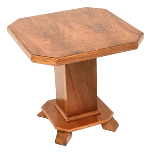 Art Deco Figured Walnut Side Table, 1930s