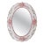 Vintage Italian Floral Ceramic Oval Wall Mirror by Bassano For Sale