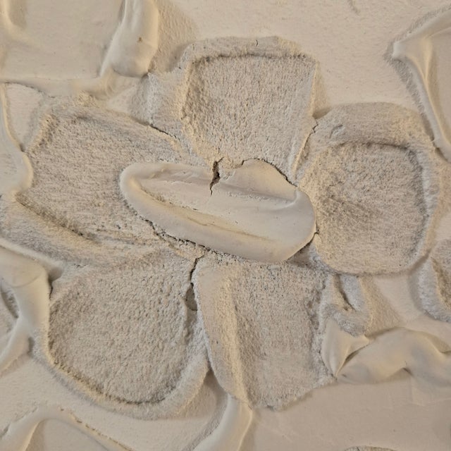 Vintage Carole Gerst Textured Floral Art Impasto Oil Painting Framed in Light Wood Signed For Sale - Image 15 of 16