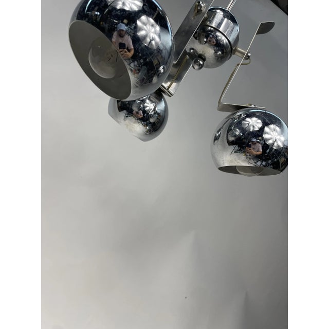 Vintage Space Age Steel Chandelier by Reggiani, 1960s For Sale - Image 6 of 17