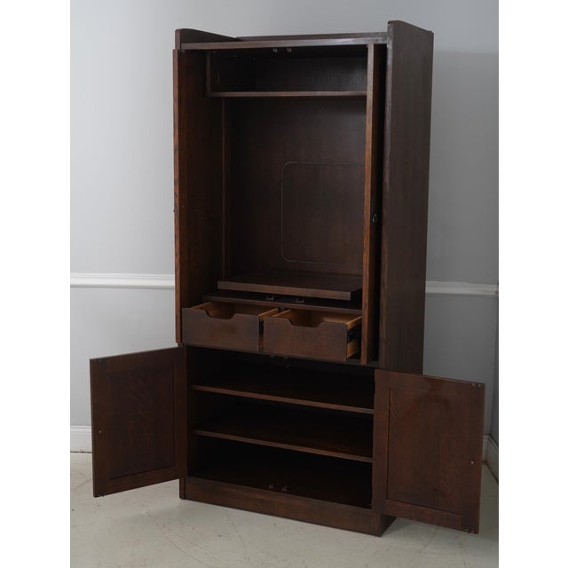 Mission Stickley Mission Oak Entertainment Unit Armoire For Sale - Image 3 of 18