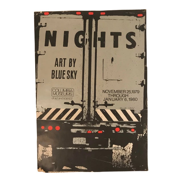 1970s Vintage Pop Art Painter Blue Sky Exhibition Lithograph For Sale