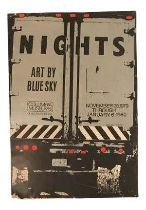 1970s Vintage Pop Art Painter Blue Sky Exhibition Lithograph