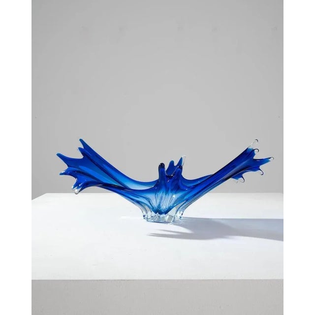 The vivid hues and liquid lines of blown art glass create an unmissable accent. Made in Belgium circa 1960, expressive...