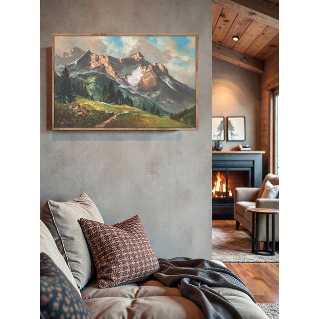 Arno Lemke, Waxenstein and Alpspitze, 1950s, Oil on Canvas For Sale - Image 9 of 15