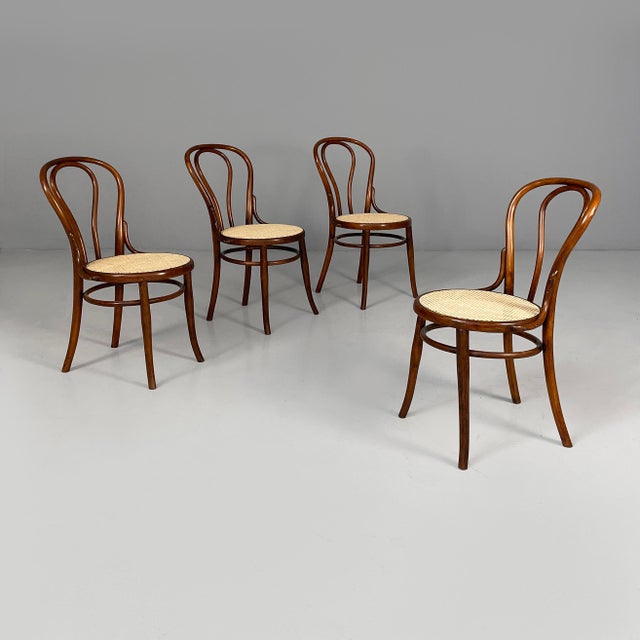 Italian Chairs in Wood and Straw, 1900s, Set of 4 For Sale - Image 17 of 17
