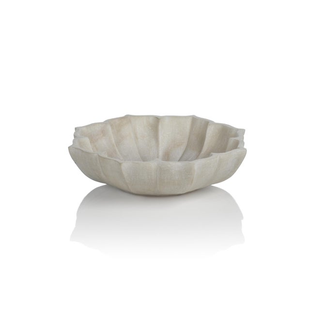 A beautiful lotus of classic off-white marble blooms for all to see! A perfect centerpiece, this simple yet elegant lotus...