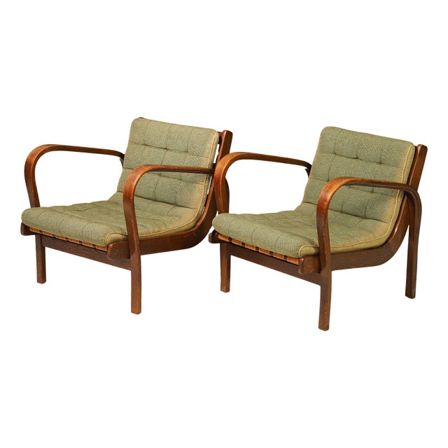 Set of Lounge Chairs attributed to Karel Kozelka and Antonín Kropáček for Interior Prague, 1940s For Sale