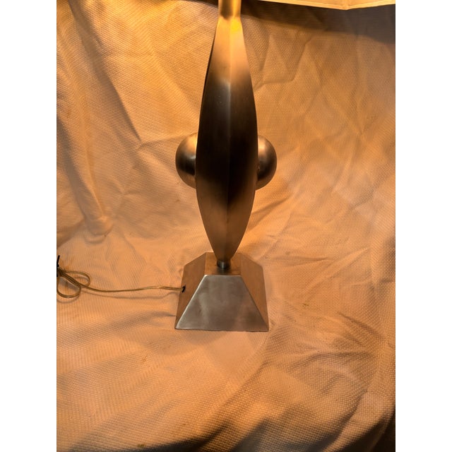 Original Akio Makigawa Style Post Modern Cast Aluminum Abstract Space Age Table Lamp For Sale - Image 6 of 12