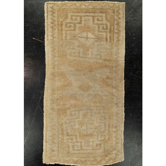 Brown Turkish Mini Rug Oriental Hand Knotted Vintage Rug 1'7" x 3'4" #21149 For Sale - Image 8 of 8