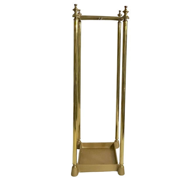 Ralph Lauren Vintage Traditional English Country House Style Brass Umbrella or Stick Stand For Sale - Image 4 of 16
