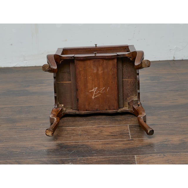 French French Louis XV Walnut Nightstand with Tray Top and Hoof Feet, 19th Century For Sale - Image 3 of 12