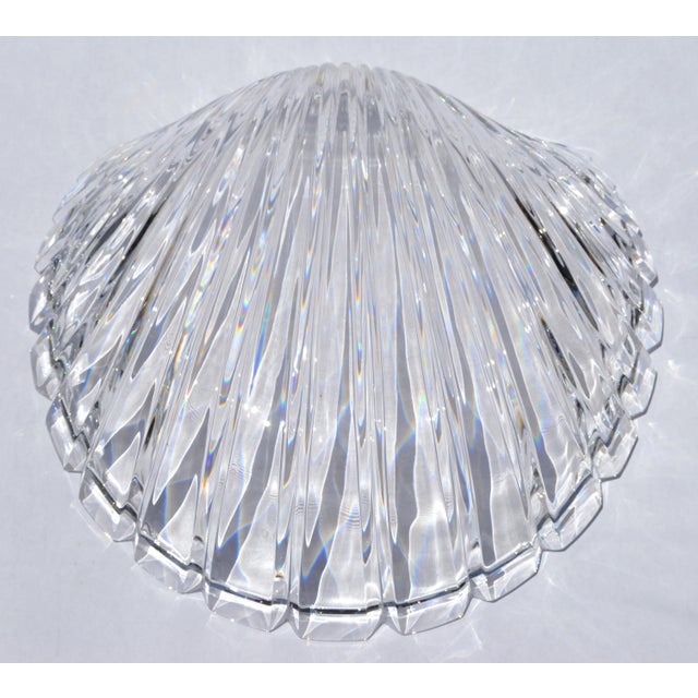 Transparent Vintage Mikasa Walther Glas Seascape Clear Thick Crystal Seashell Platter Centerpiece Bowl For Sale - Image 8 of 11