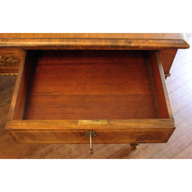 Wood Late 19th Century Continental Walnut Writing Table Desk For Sale - Image 7 of 11