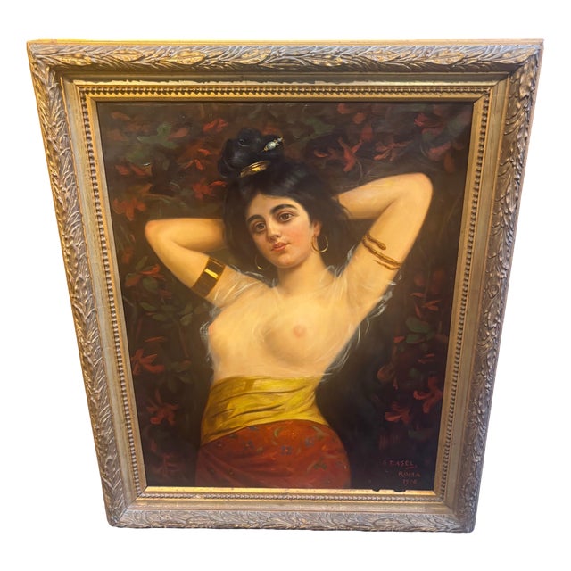 Basel, Nude Odalisque, 1906, Paint, Framed For Sale