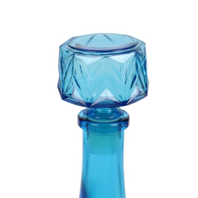 Vintage cobalt blue carafe with stopper, 0.5L capacity, marked ‘Bottle made in Belgium’ on the bottom, second half of the...