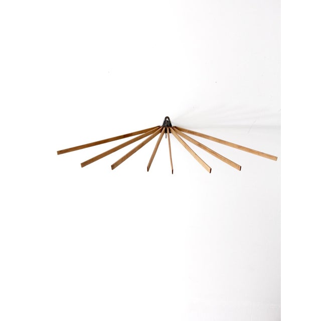 Antique Folding Wooden Wall Drying Rack For Sale - Image 6 of 10