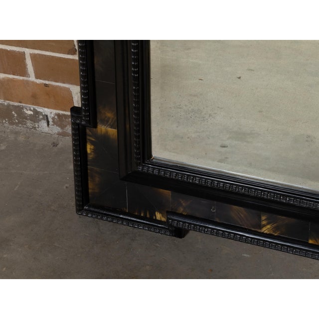 Dutch 19th Century Faux Tortoise Black and Amber Mirror with Carved Frame For Sale - Image 10 of 12
