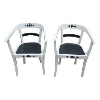 Bauhaus German Armchairs in White-Grey in the style Gropius, 1920s, Set of 2 For Sale