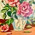 1960s Mid-Century Boho Chic Still Life Roses, Oil Painting - A Pair For Sale - Image 4 of 10