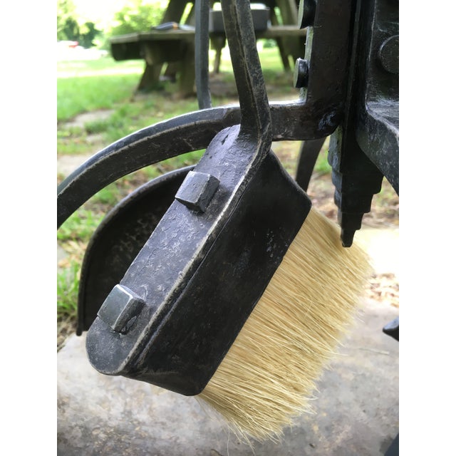2020s "San Gimignano" Forged Shovel, Poker, Fire Tongs, Broom Fireplace Tools Set - 5 Pieces For Sale - Image 9 of 13