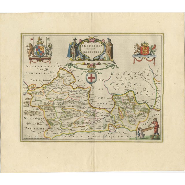 Antique Map of Berkshire in South East England For Sale - Image 6 of 6