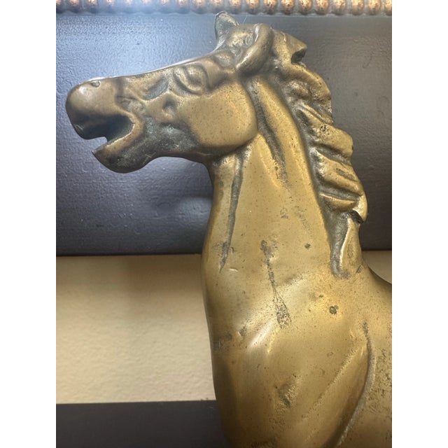 Vintage English Country Solid Brass Galloping Horse Figurine For Sale In Houston - Image 6 of 11