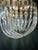 Three-lobe chandelier in perfect condition from a hotel, a pair available, the height is adjustable via the chain, the...
