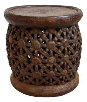 African Vintage Bamileke Boho Stool / Side Table