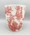 Vintage Red Transfer Ware Ceramic Cachepot Planter - European Pastoral Scene, Cottagecore, Grandmillennial For Sale In Houston - Image 6 of 13