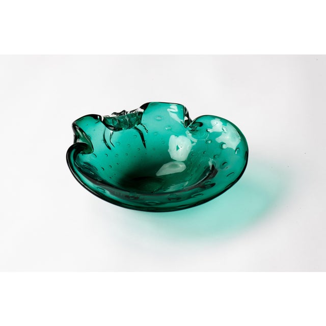 Seguso Seguso Emerald Green Murano Glass Seashell Decorative Dish For Sale - Image 4 of 13