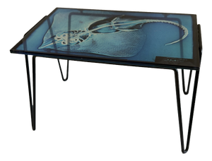 Xraydio 1 Razza Side Table in Glass and Black Raw Steel by Moroso for Diesel, 2010s