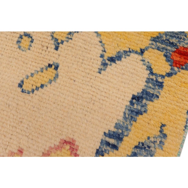 Textile Boho Chic Balochi Rust/Blue Wool Rug - 4'9''x8'0'' For Sale - Image 7 of 11