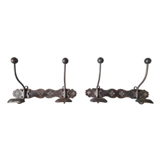 Arts and Crafts Steel Coat Rack, 1890s, Set of 2 For Sale