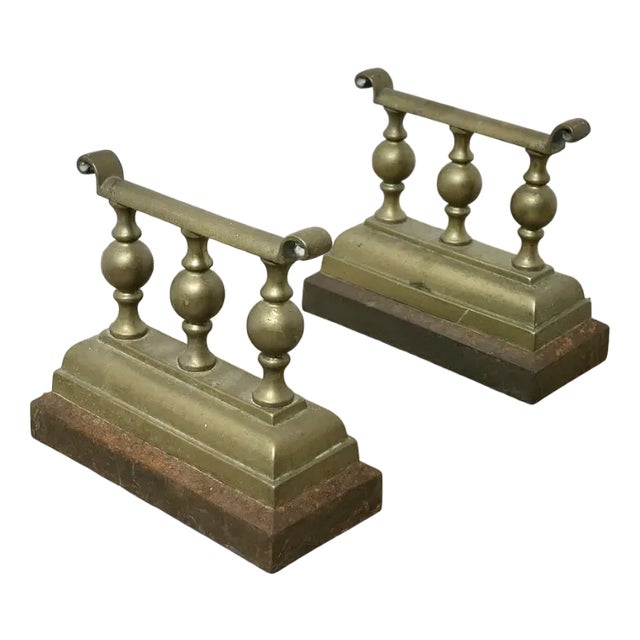 Victorian Brass Andirons or Fire Dogs, Set of 2 For Sale