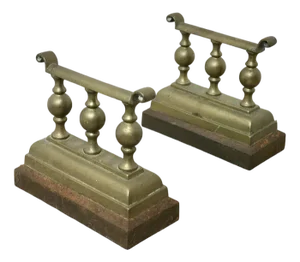Victorian Brass Andirons or Fire Dogs, Set of 2